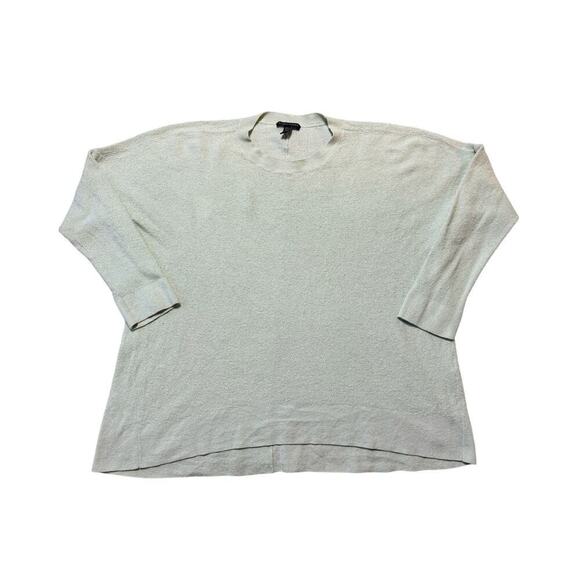 Eileen Fisher Sweaters - Eileen Fisher Sweater, Large, Light Green/Teal Linen Blend, lightweight crewneck